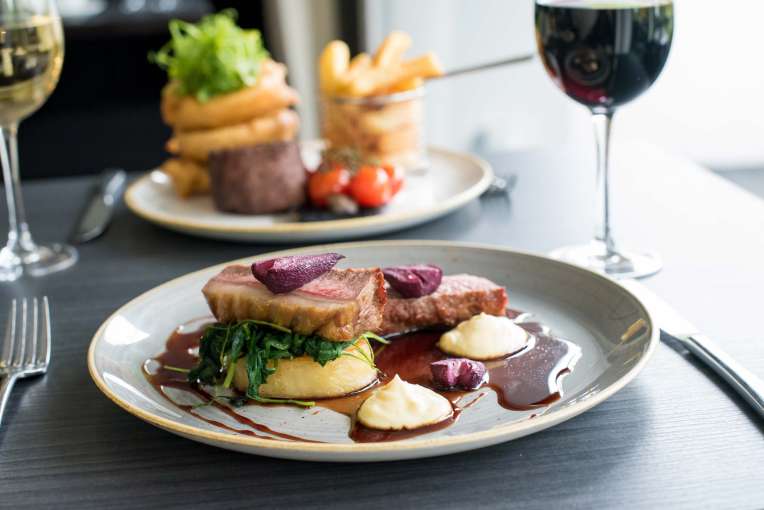 Park Hotel Restaurant Dining Lamb Sirloin with Spinach Fondant